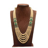 Asp Multi Layer Zircon Pearls Necklace