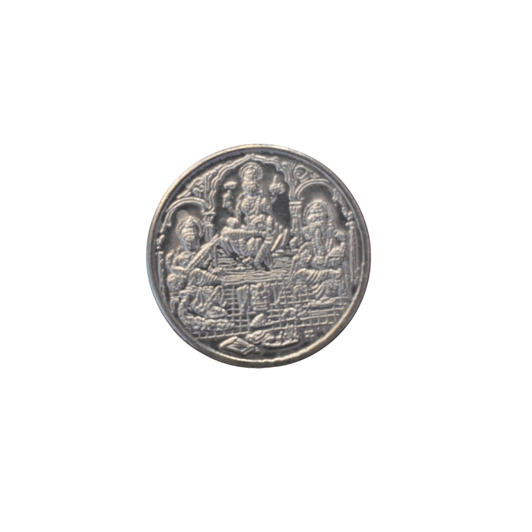Silver Laxmi Ganesh Saraswati Pendant - 5 Grams