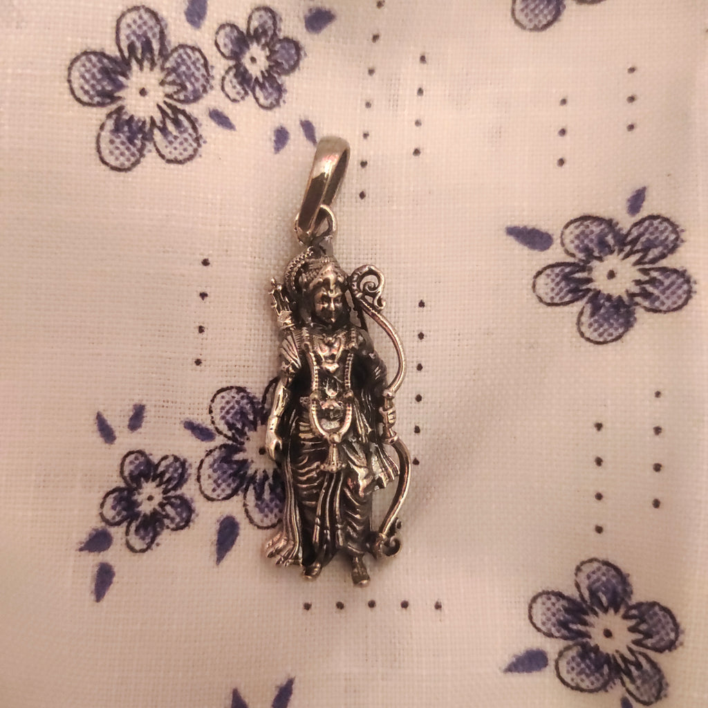 Lord Shree Ram Sterling Silver Pendant - Divine Hindu Religious Jewelry