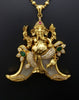 24K Gold Plated Ganesha Pendant - Temple Jewelry Lord Ganesh Locket