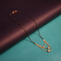 ASP 24k Gold Plated 18 Inches Simple black bead mangalsutra for office wear