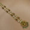 "Divine Elegance: Nagas Goddess Lakshmi Pendant Adorned with Pearl Chain"