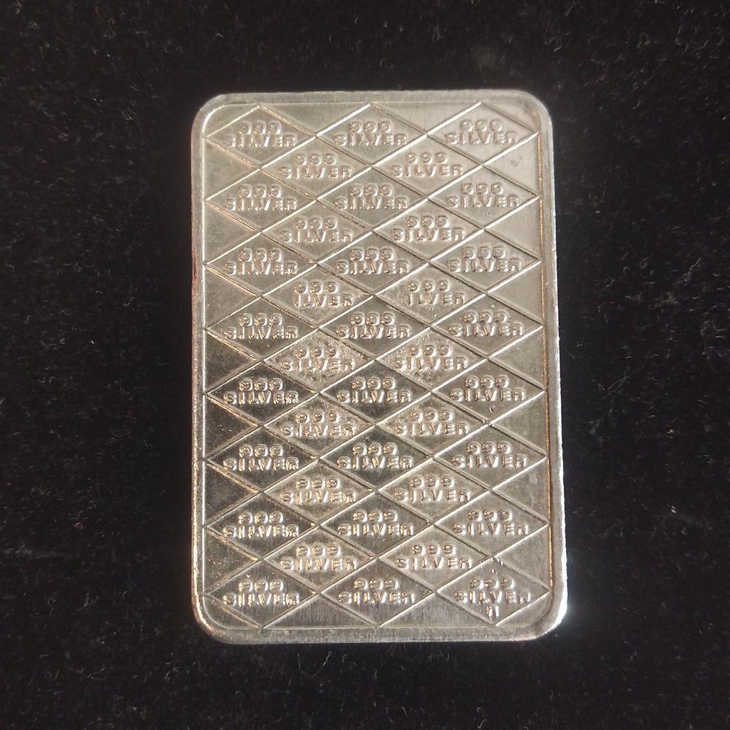 Silver Bar 50g | 999 Fine Silver | Diamond Pattern