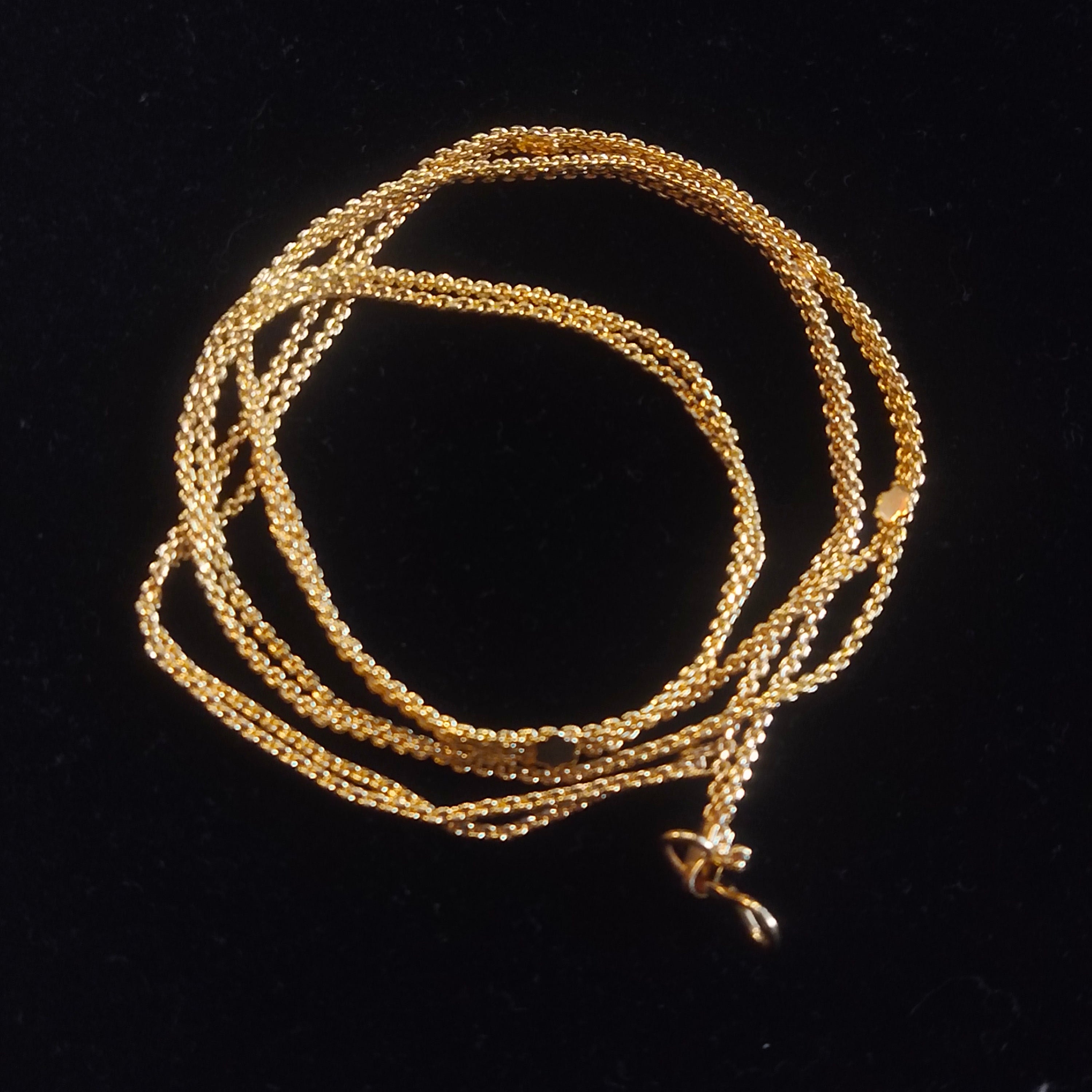 Double Layer Gold Chain Necklace with Bead Accents