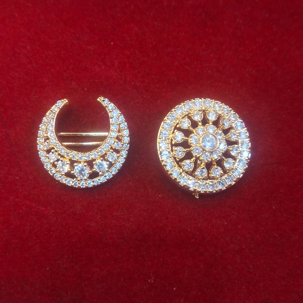 Temple Jewelry Brooches - Crescent & Circular Design