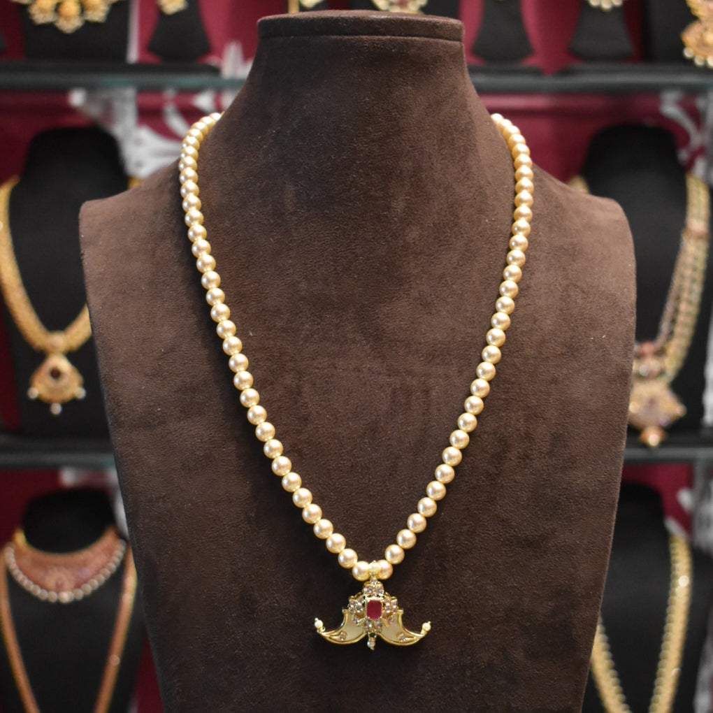 Dazzle Your Little Star: CZ Puligoru Locket with Pearls Necklace for Kids - 30 Inches