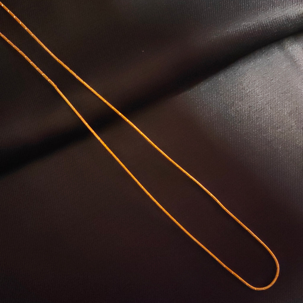 24 Inch Thin 24K Gold Plated Chain - Delicate Unisex Necklace for Daily Wear