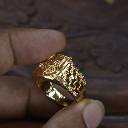 "Unveil Divine Style with Asp Fashion Jewellery: The Tirupati Balaji CZ Ring - A Must-Have for Men!"