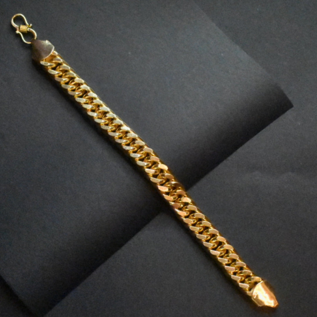 "Gilded Glory: The Asp 24K Gold-Plated Cuban Men's Bracelet"