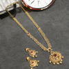 Asp Cz Gold Plated Long Necklace Set