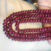 Layered Ruby Rondelles Beaded 3 Layer Necklace - 18 Inch Traditional Cultured Beads