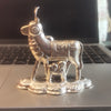 Silver Kamdhenu Cow with Calf Suckling Figurine
