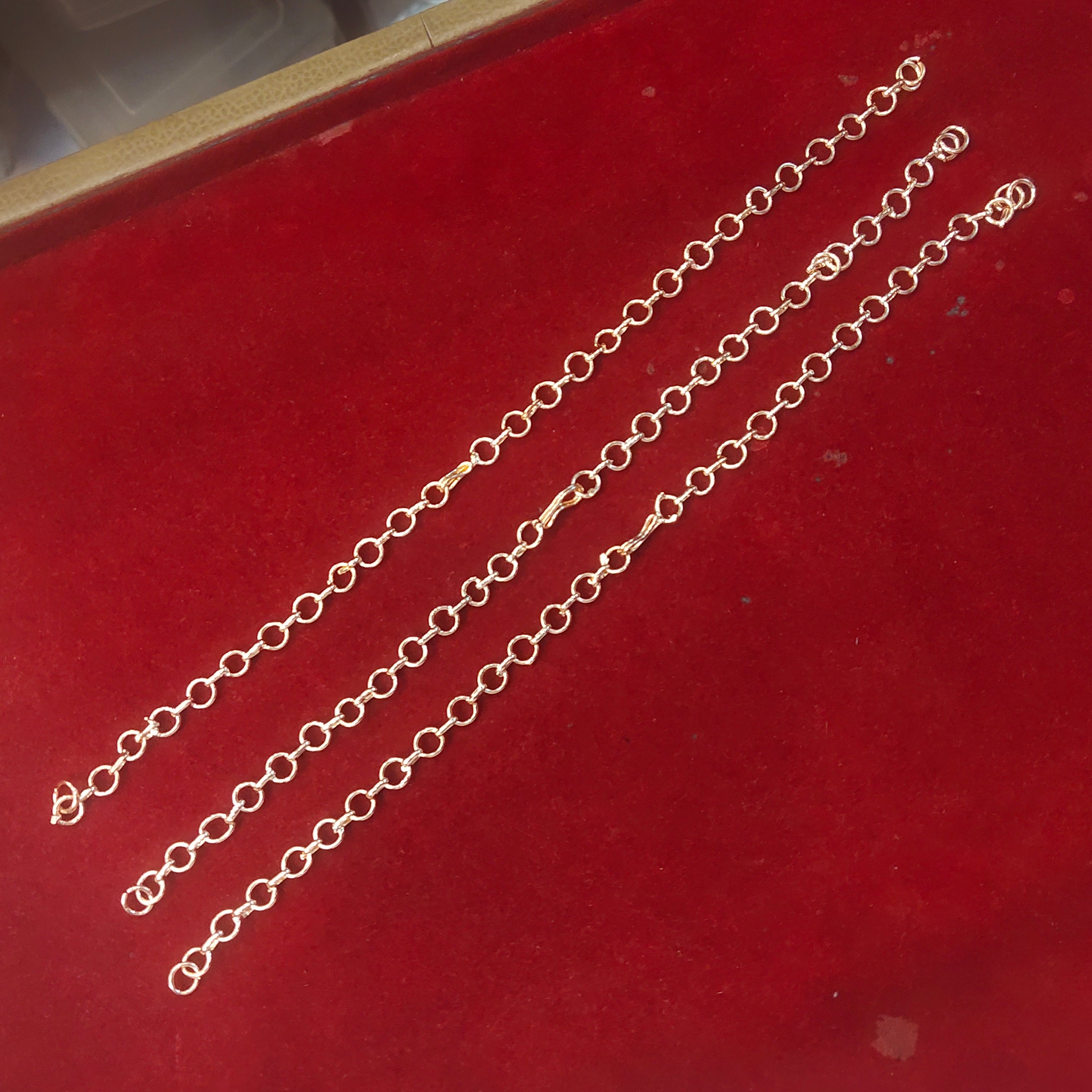 Gold Plated Back Chain Extender Set of 3 - 6 Inch