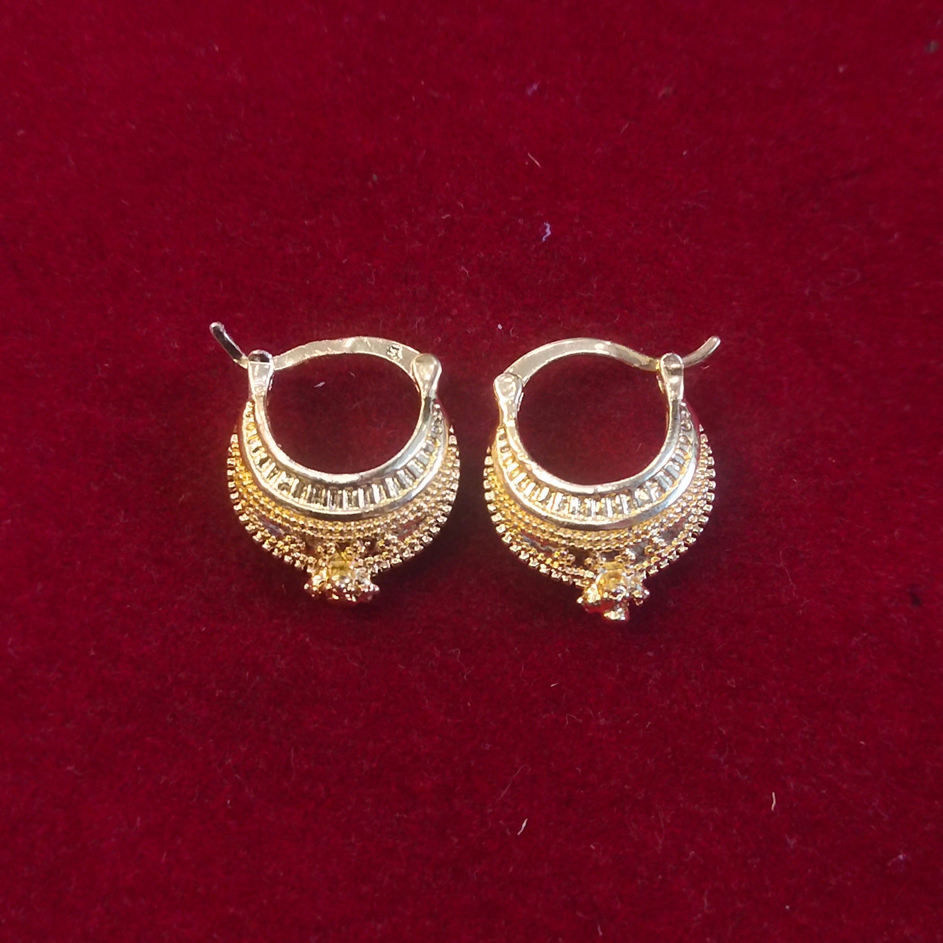 Temple Filigree Gold Hoop Earrings | Traditional Bali Design