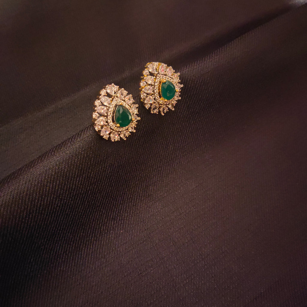 Sophisticated American Diamond Stud Earrings - Classy Elegant Design