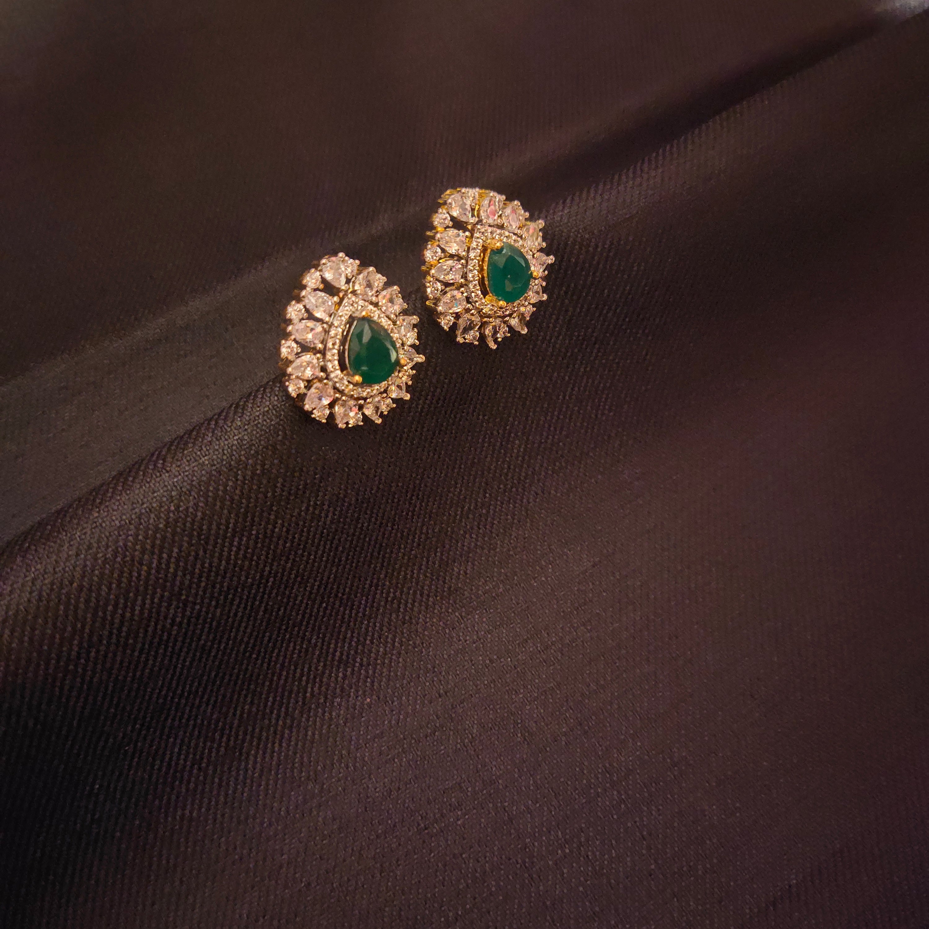 Sophisticated American Diamond Stud Earrings - Classy Elegant Design