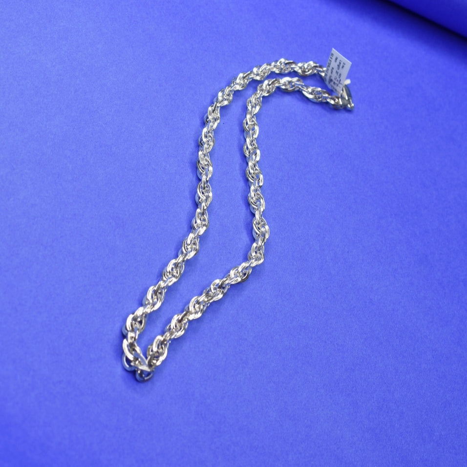 92.5 Sterling Silver Hollow Chain for Men - 20 Inch Lightweight Design (23g)