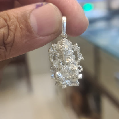 "Shine Bright with Silver: Exquisite 92.5 Ganesh Pendant"