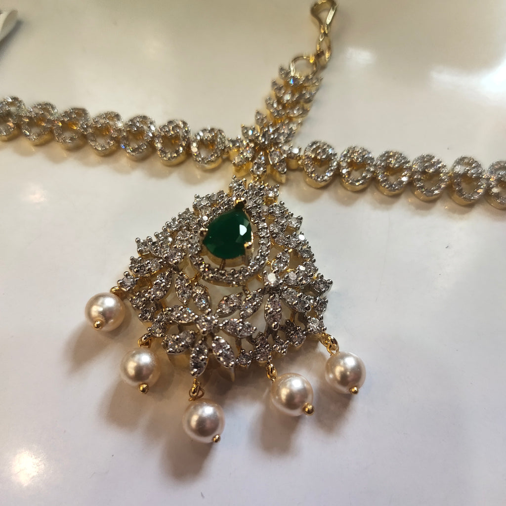 Rhodium Gold Plated Bridal Mathapatti - Traditional Indian Wedding Jewelry