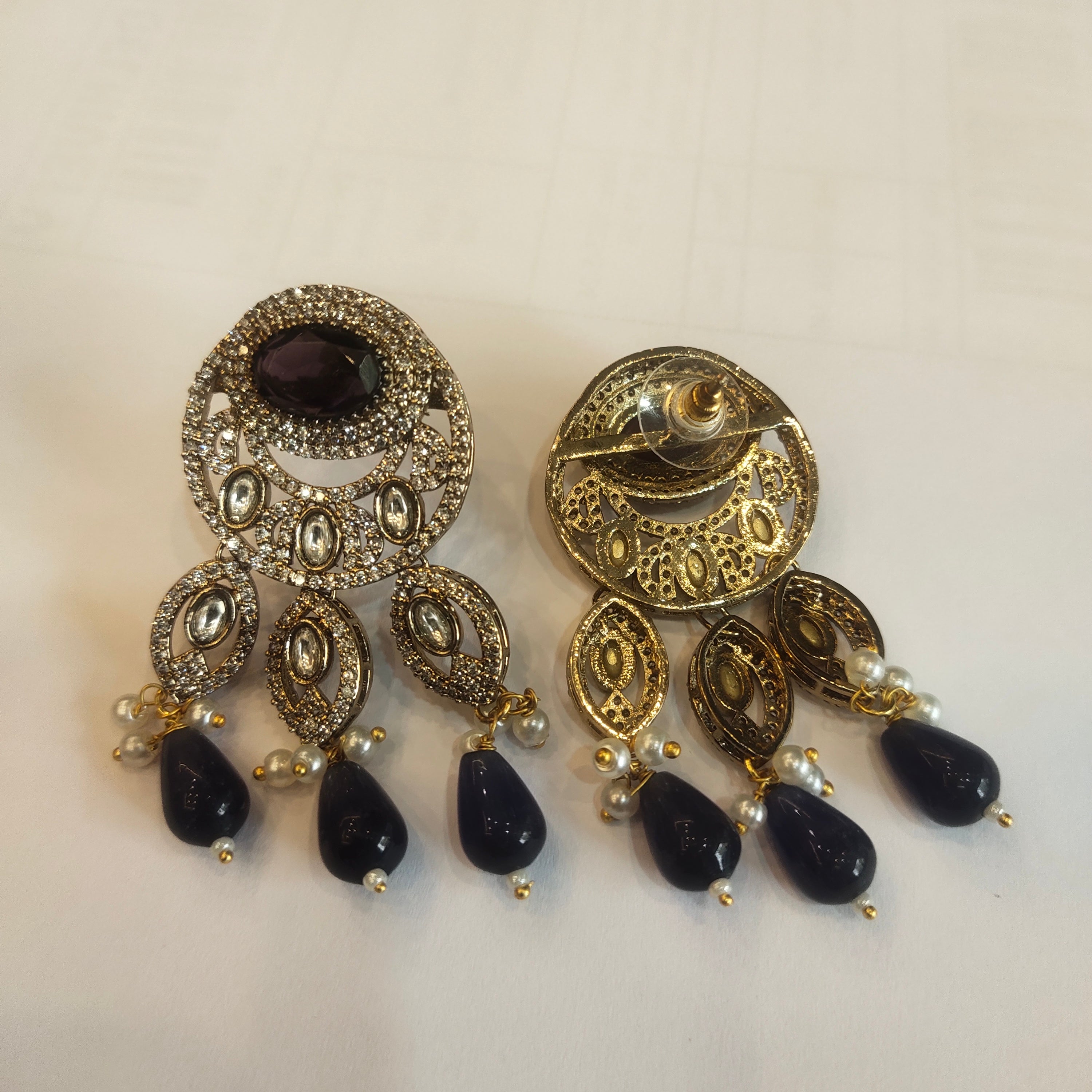 Asp Victorian Purple Zircon Bridal Necklace Set