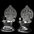 Pure Silver Kamakshi Deepam Set - 800 Purity Silver Diya for Puja (102g)