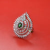 "Glamour and Grace: Silver Plated American Diamond Ring for Women"