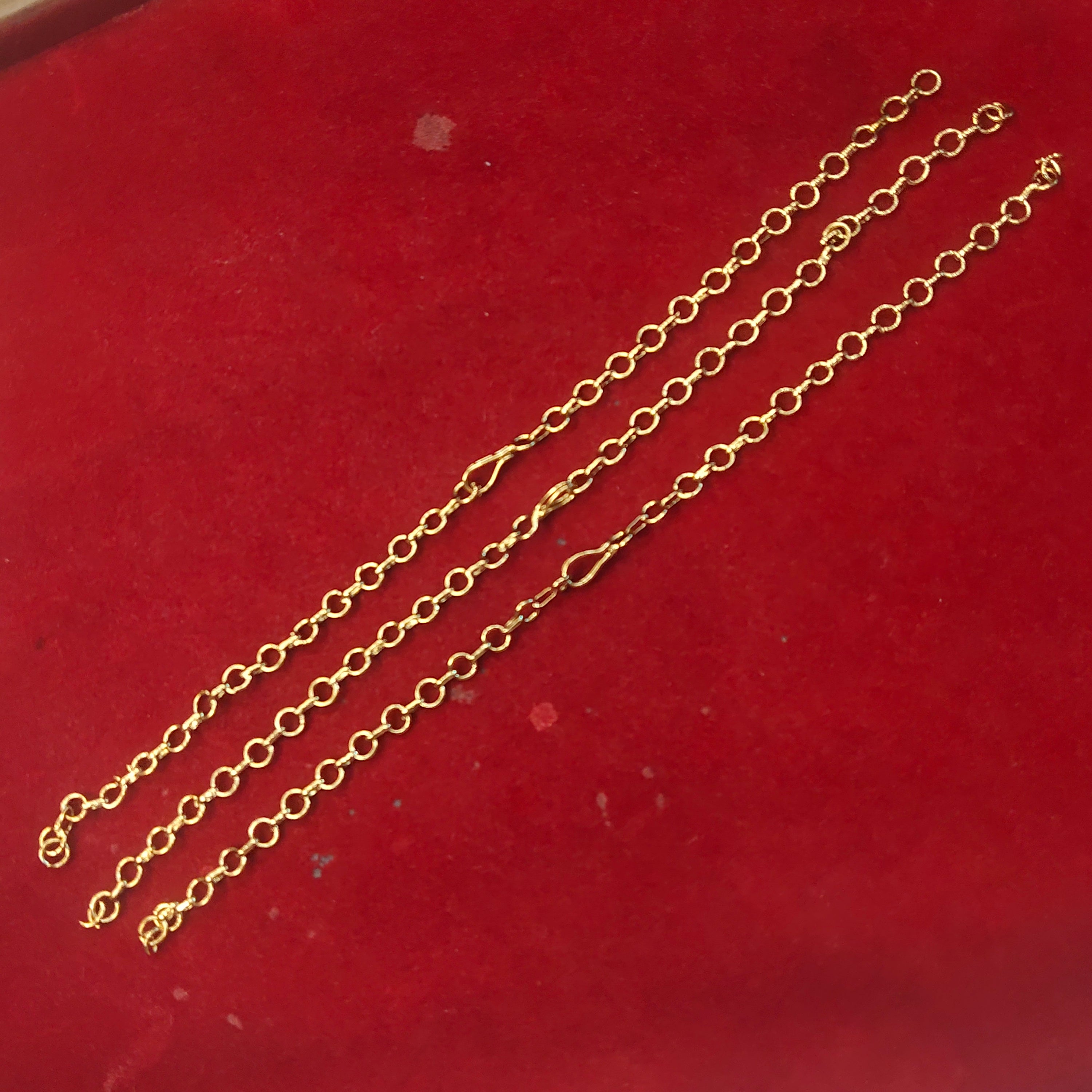 Gold Plated Back Chain Extender Set of 3 - 6 Inch