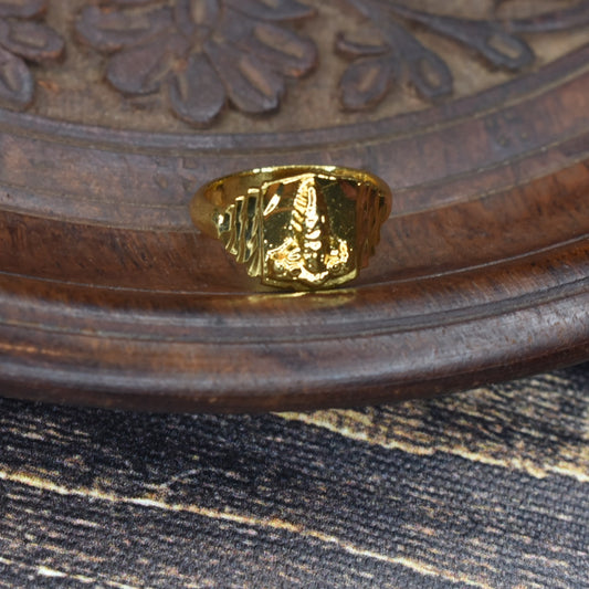 "Divine Elegance: Asp Fashion Jewellery 24K Gold Plated Tirupati Balaji Ring"