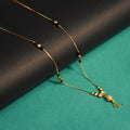 Simple 18-Inch Black Beads Mangalsutra | 24K Gold Plated | Professional Office Wear