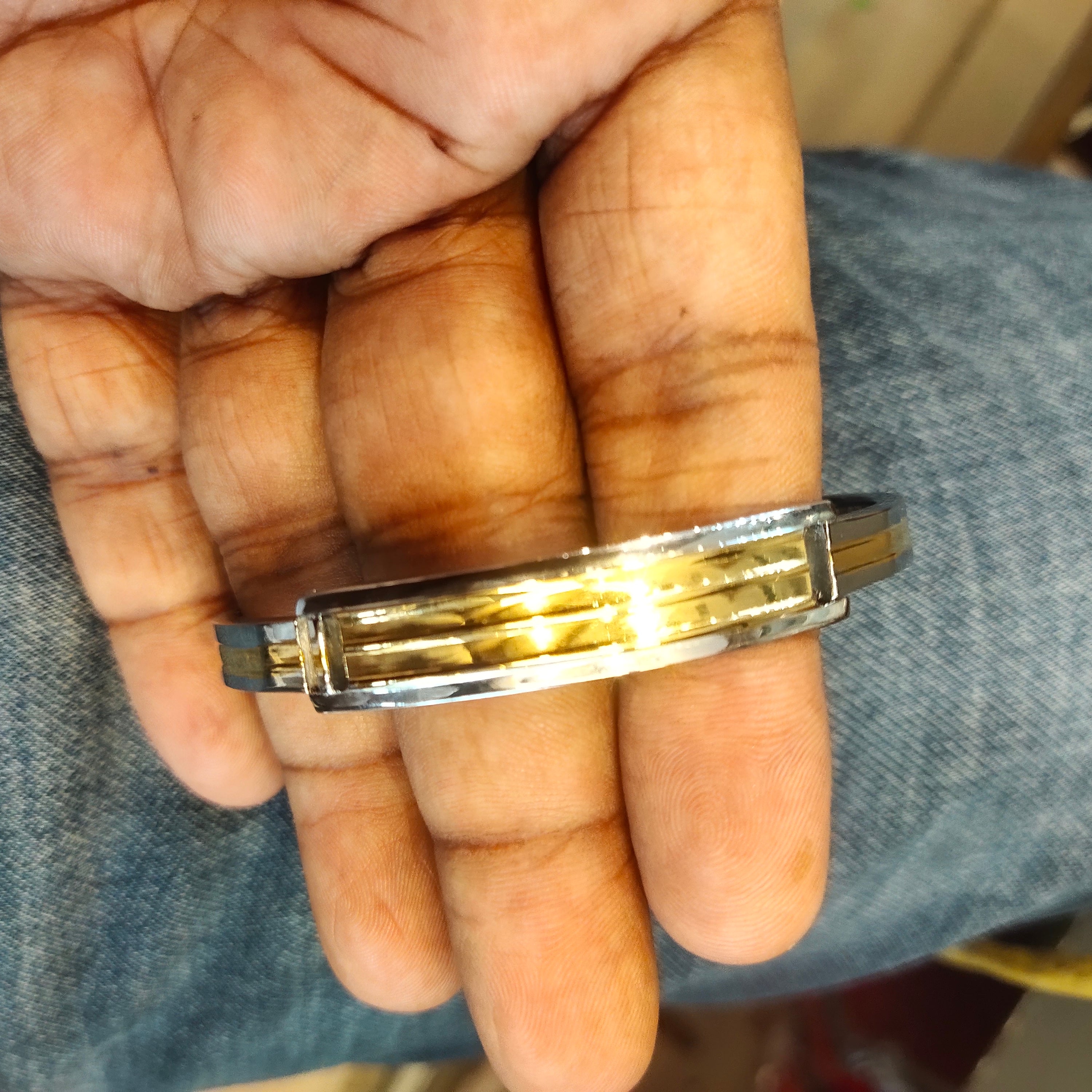 925 Silver Gold Filled Bangle Bracelet - Unisex