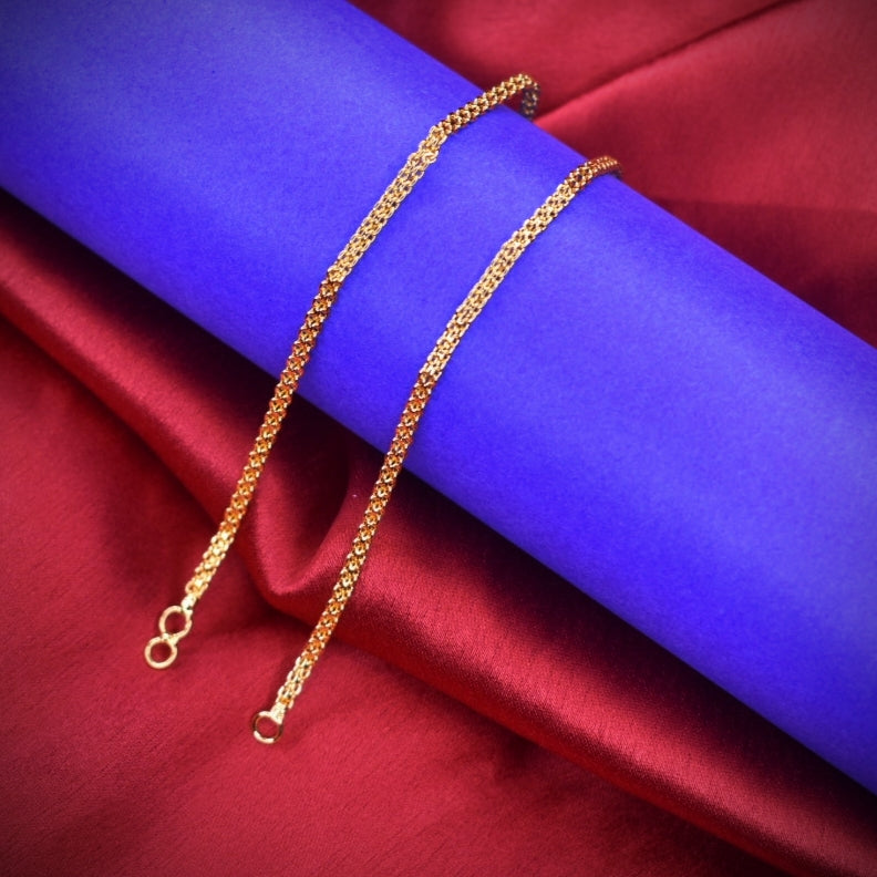 24K Gold Plated Champaswaralu Ear Chains - 12cm Traditional Design
