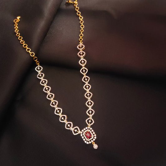 "Dazzle and Shine: The Delicate Diamond Model Necklace Set by ASP Fashion Jewellery"