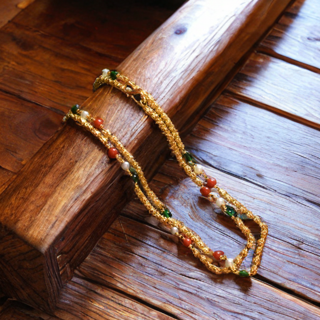 Asp Women’s Chandramukhi Chain With Corals and Pearls