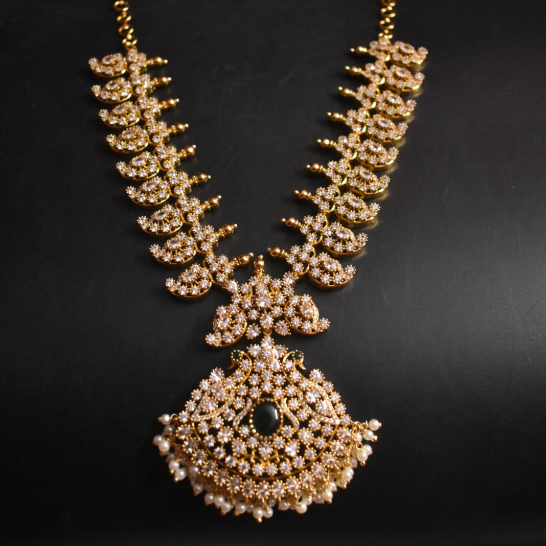 "A Touch of Timeless Elegance: The Asp Fashion Jewellery Antique CZ Mango Necklace Set"