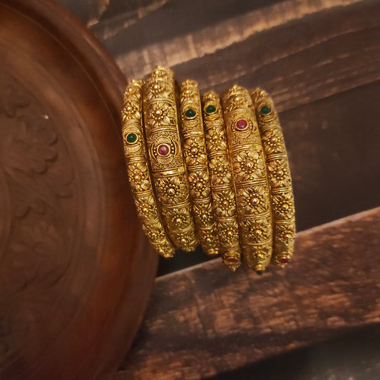 "Timeless Beauty: Discover the Enchanting Collection of Antique Bridal Bangles by Asp Fashion Jewellery"