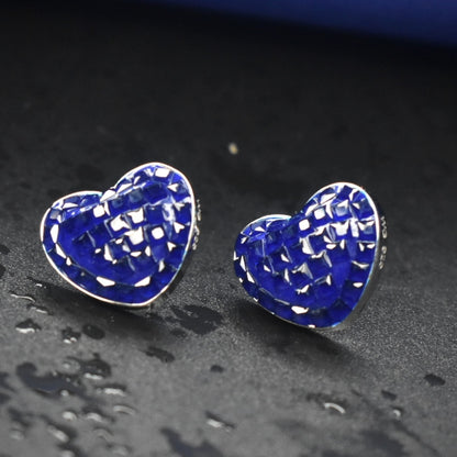 "Shine with Love: 92.5 Sterling Silver Heart Shaped Earrings"