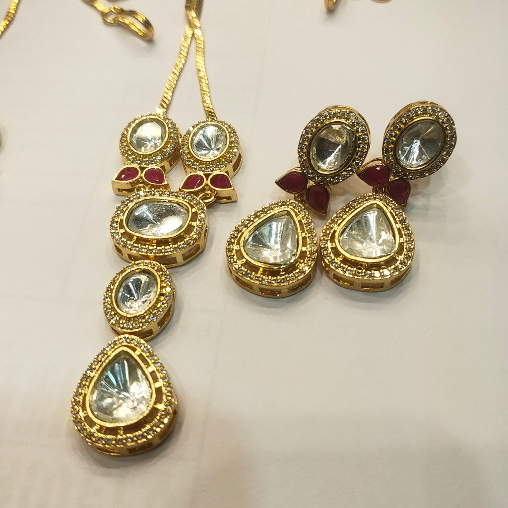 Gold Plated Kundan Necklace Set | Traditional Indian Bridal Jewelry by Asp