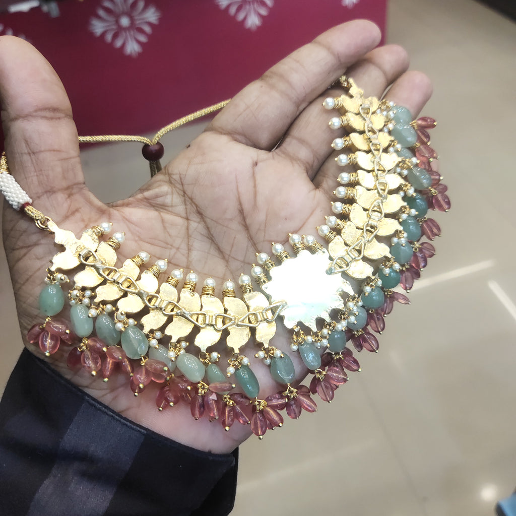 Handcrafted Pachi Kundan Choker Necklace - Traditional Indian Wedding Jewelry