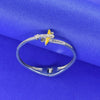 "Glimmering Elegance: 92.5 Sterling Silver Openable Kids Kada Bracelet for Little Stars"