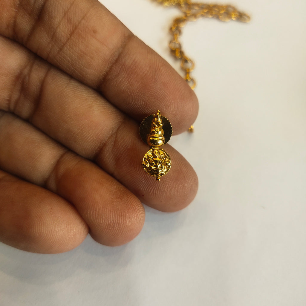 Matte Finish Kasu Necklace - Elegant Gold Plated Kasulaperu Design