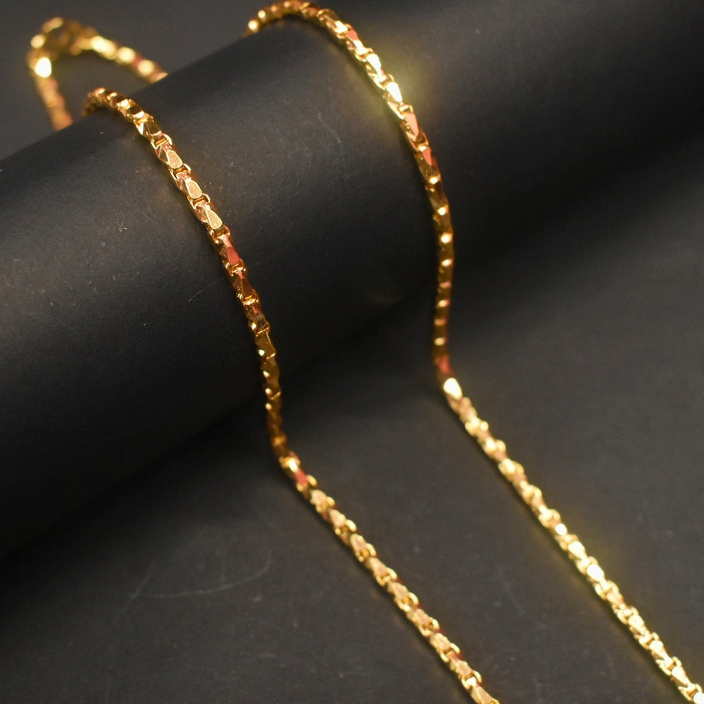 24 Inch Panchloha 2mm Bulb Chain - Anti-Tarnish Five Metal Unisex Necklace for Spiritual Wellness