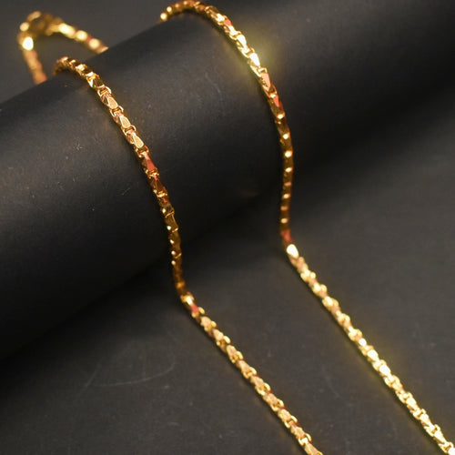 24 Inch Panchloha 2mm Bulb Chain - Anti-Tarnish Five Metal Unisex Necklace for Spiritual Wellness