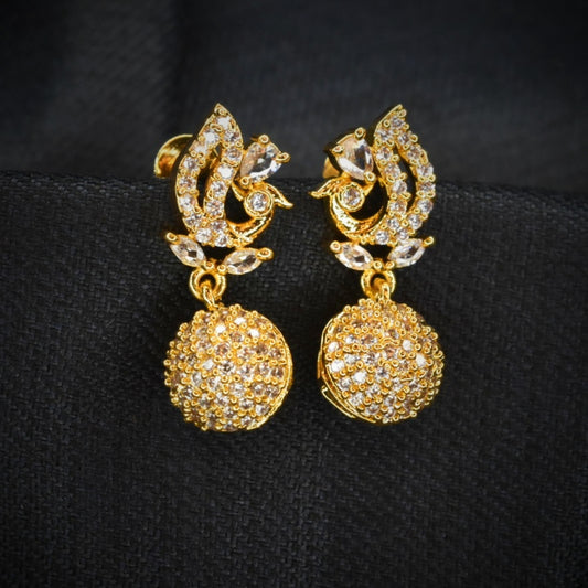 "Sparkle in Style: Luxurious 24K Gold-Plated CZ Earrings by Asp Fashion Jewellery"