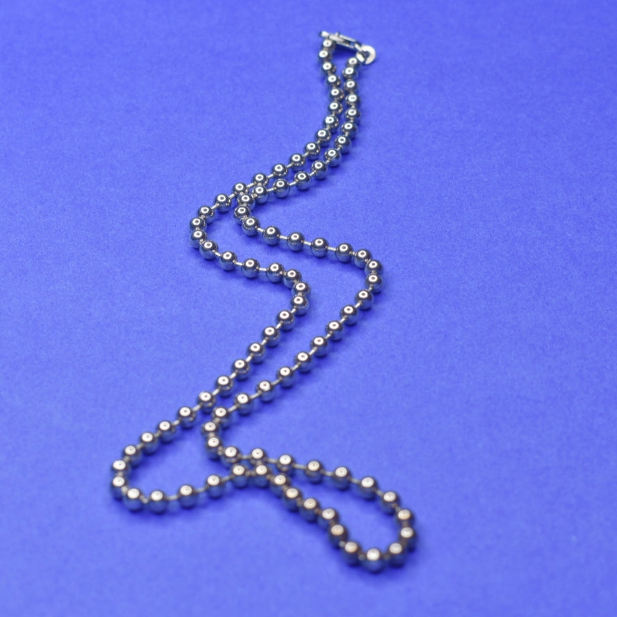 92.5 Sterling Silver Ball Chain for Men & Women - 20 Inch Bead Chain
