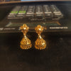 Gold Plated Compact Filigree Dome Jhumka Earrings | Everyday Traditional Indian Jewelry