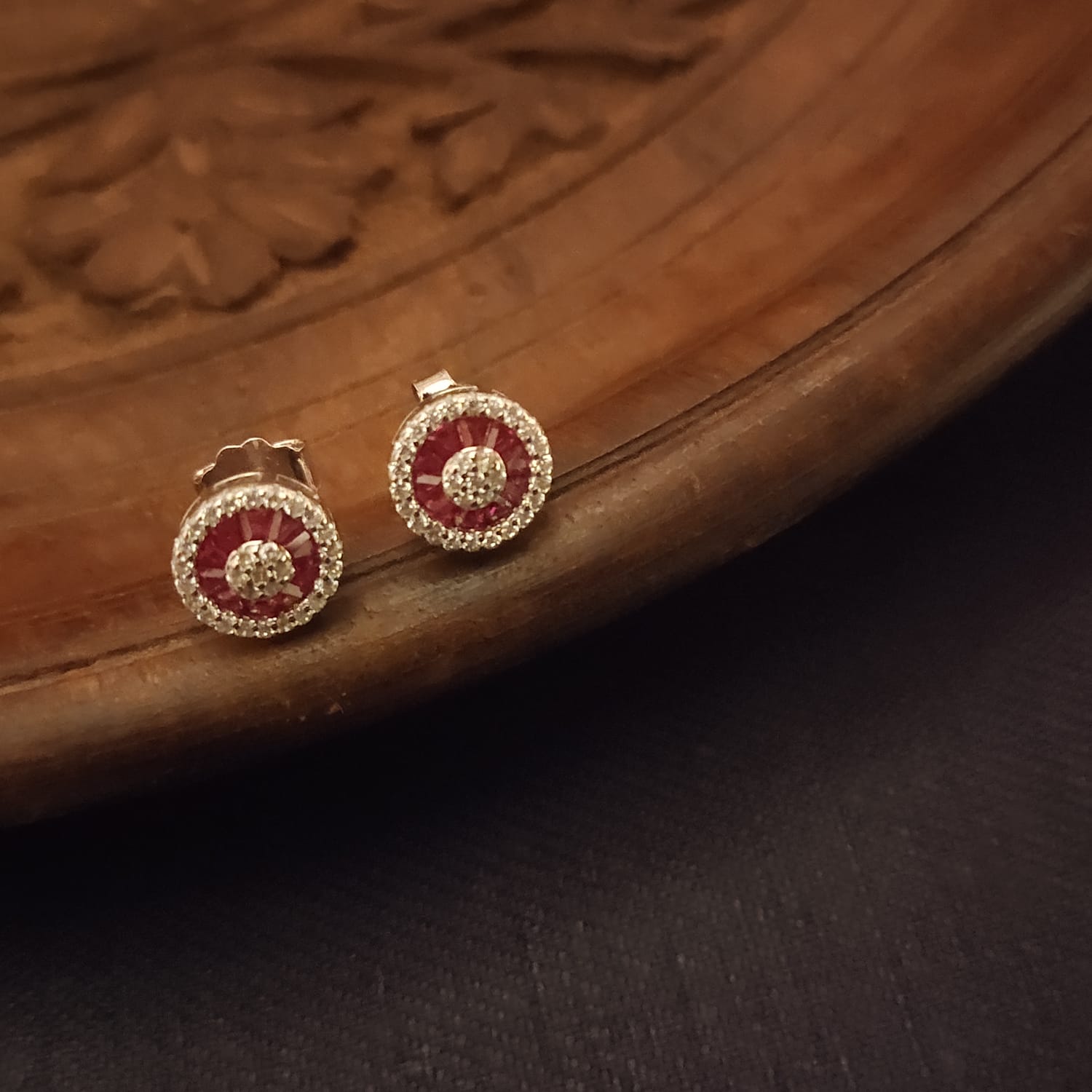 Dazzling Sterling Silver American Diamond Stud Earrings for Women