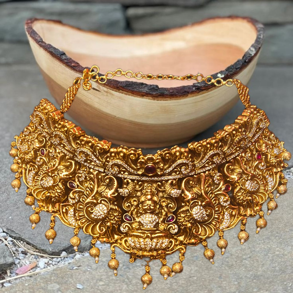 Grand Nagas Lakshmi Choker Set - 24K Gold Plated Statement Bridal Jewellery