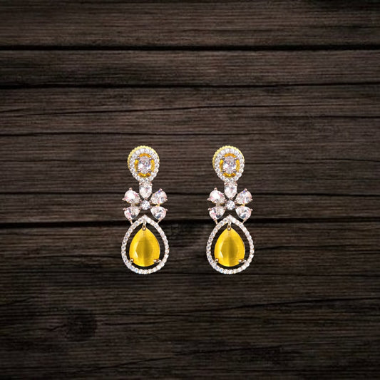 Asp Fashion Jewellery Yellow American Diamond Earrings