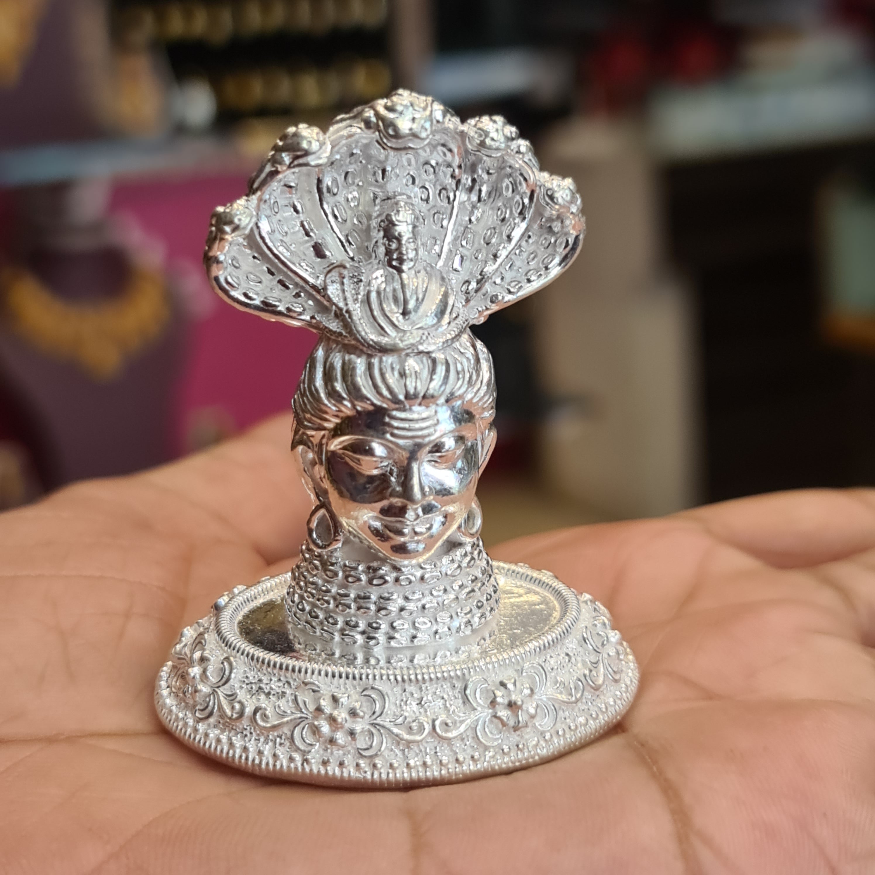 Pure Silver Shivaling Idol - Handcrafted Lord Shiva Lingam