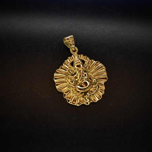"Elegant Protection: 24K Gold-Plated Lord Ganesha Locket for Stylish Men"